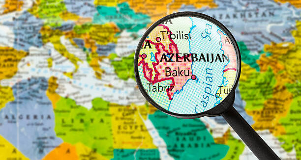 image-map-of-republic-of-azerbaijan-through-magnifying-glass